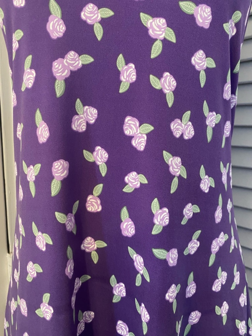 Vintage 1990’s “Blair” Purple Midi Dress with Floral Print- Size Medium - Picture 5 of 8